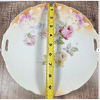 Leuchtenburg Germany Lusterware Tray Pink Roses Gold Trim 9.5"