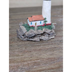 Miniature Lighthouse Figurine Hollow Resin Coastal Decor 4 Inch Nautical