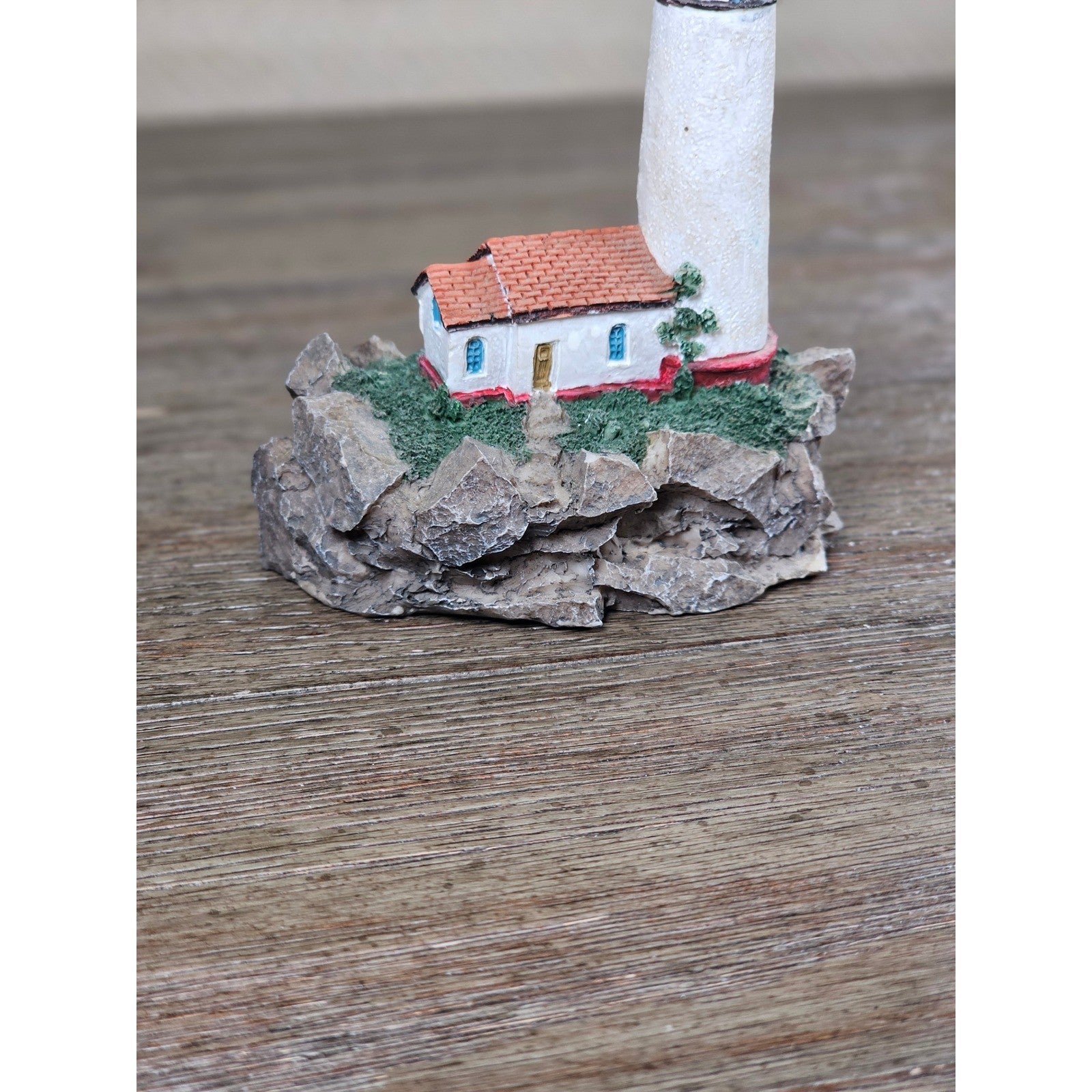 Miniature Lighthouse Figurine Hollow Resin Coastal Decor 4 Inch Nautical