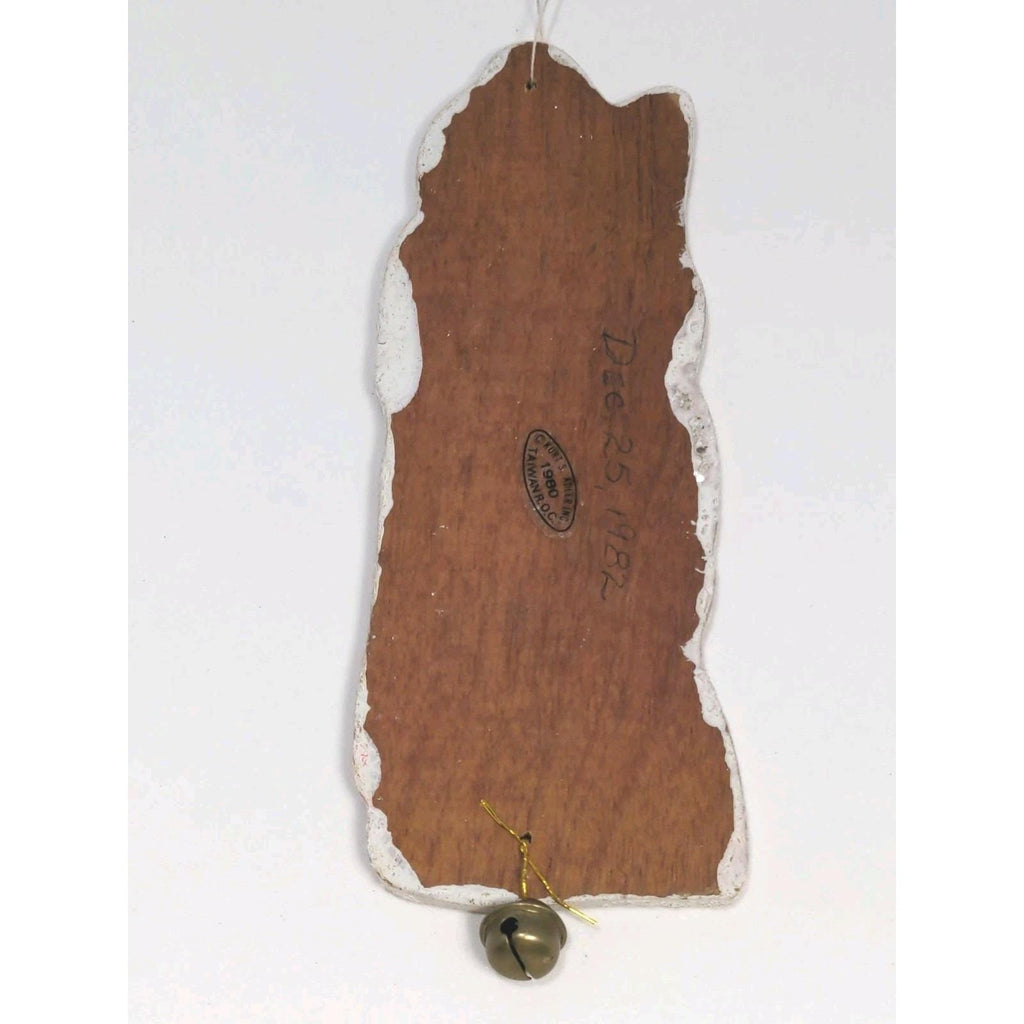 Vintage Kurt Adler Santa Wood Ornament 1982 Christmas