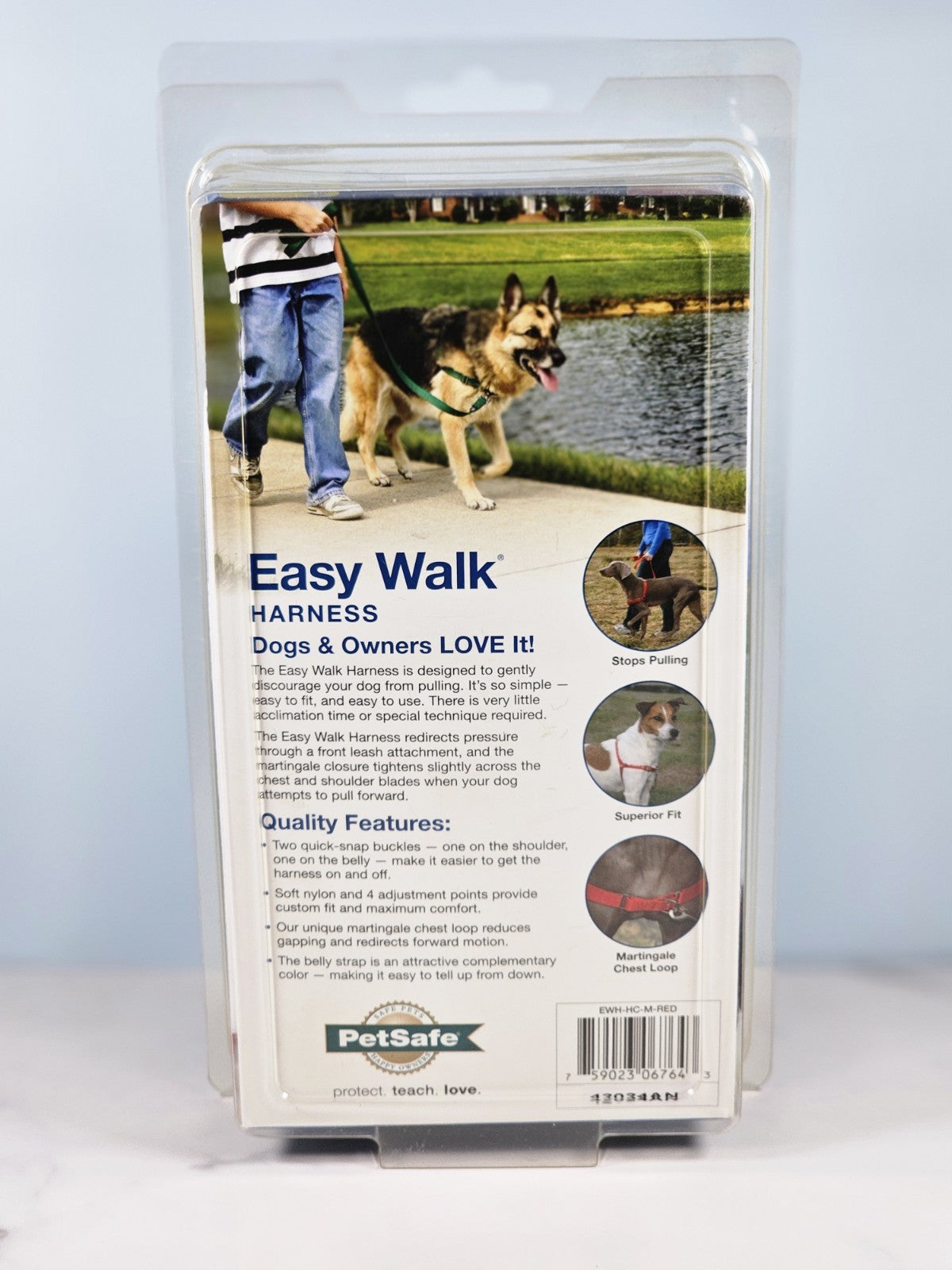 Pet Safe Dog Harness Medium Large Red Black Easy Walk No Pull Adjustable