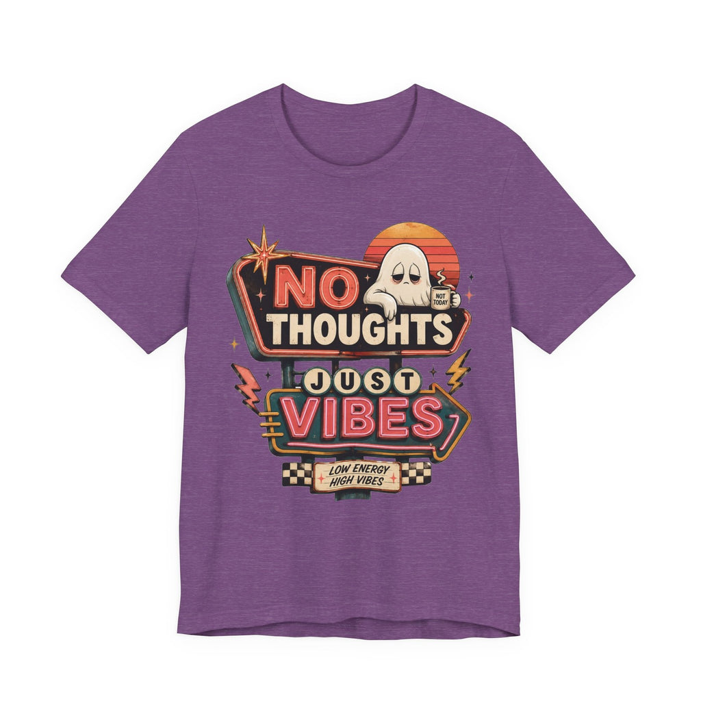 No Thoughts Just Vibes Ghost Shirt, Funny Retro Neon Tee