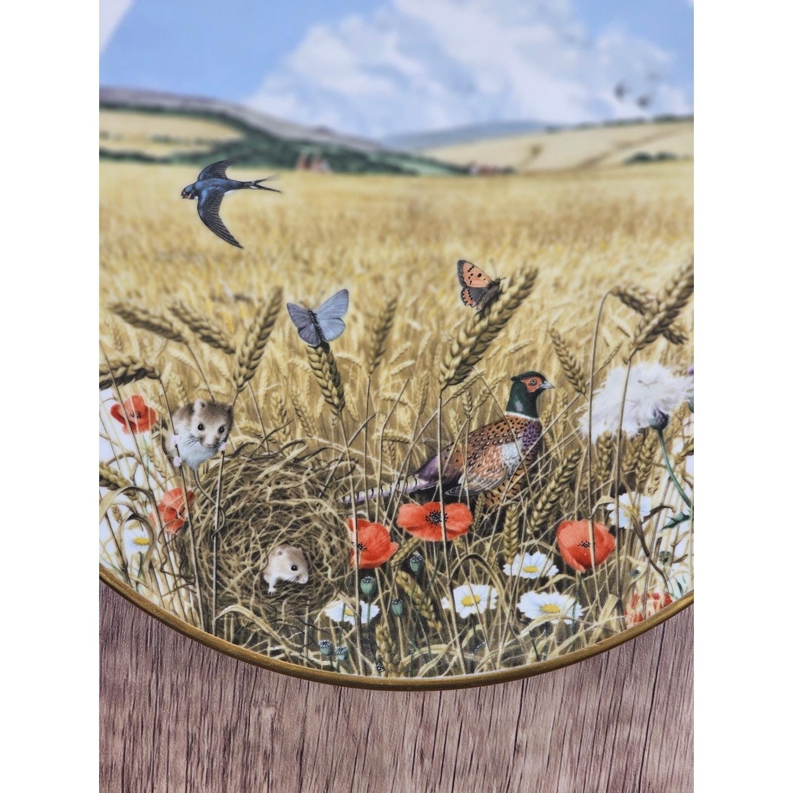 Vintage Franklin Porcelain Plate Wheatfields in August Peter Barrett 1979
