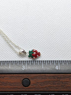 925 Sterling Silver Strawberry Pendant on a 16" silver chain