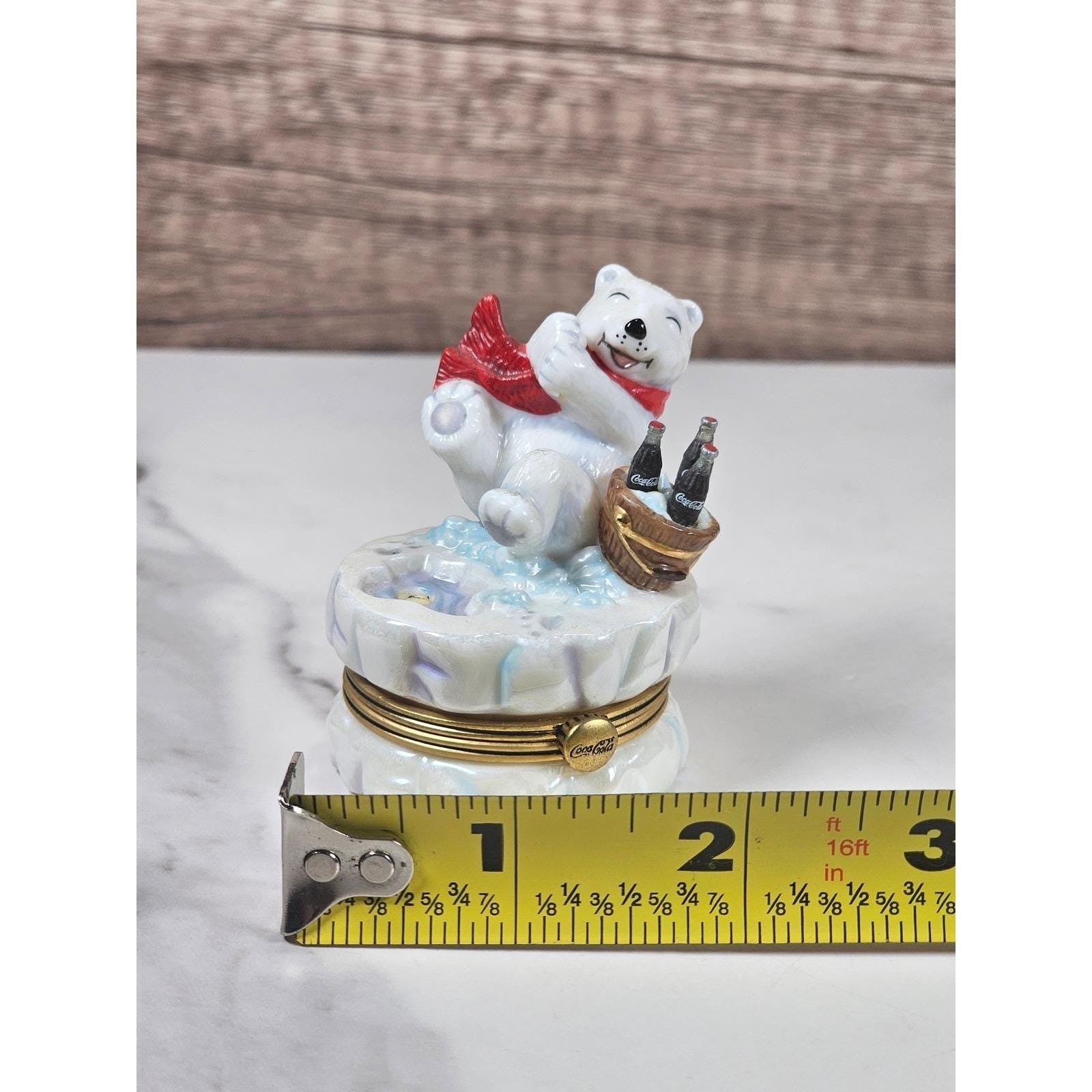 Franklin Mint Coca Cola Polar Bear Trinket Box 1999 Porcelain