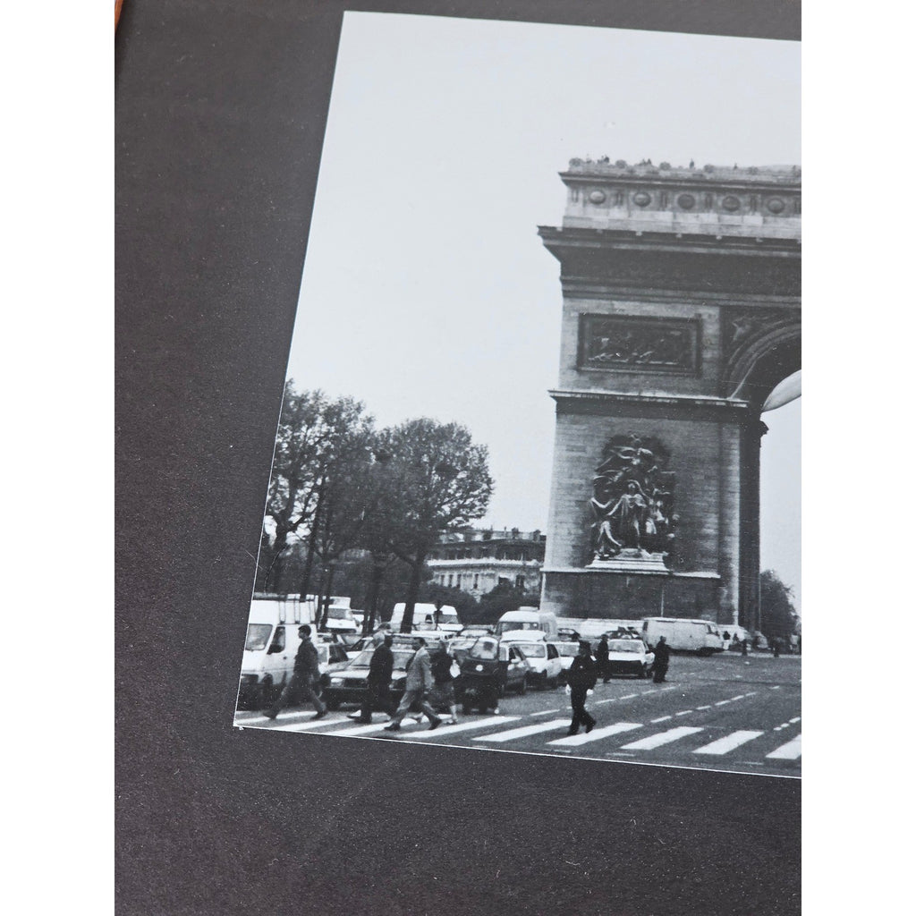 Vintage Framed Paris Arc de Triomphe Black & White Photograph | 13x12 Wall Art