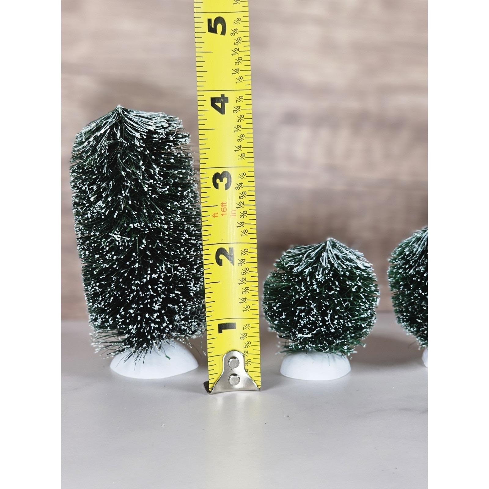 Vintage Dept 56 Frosted Bottle Brush Trees Set of 4 Holiday Decor