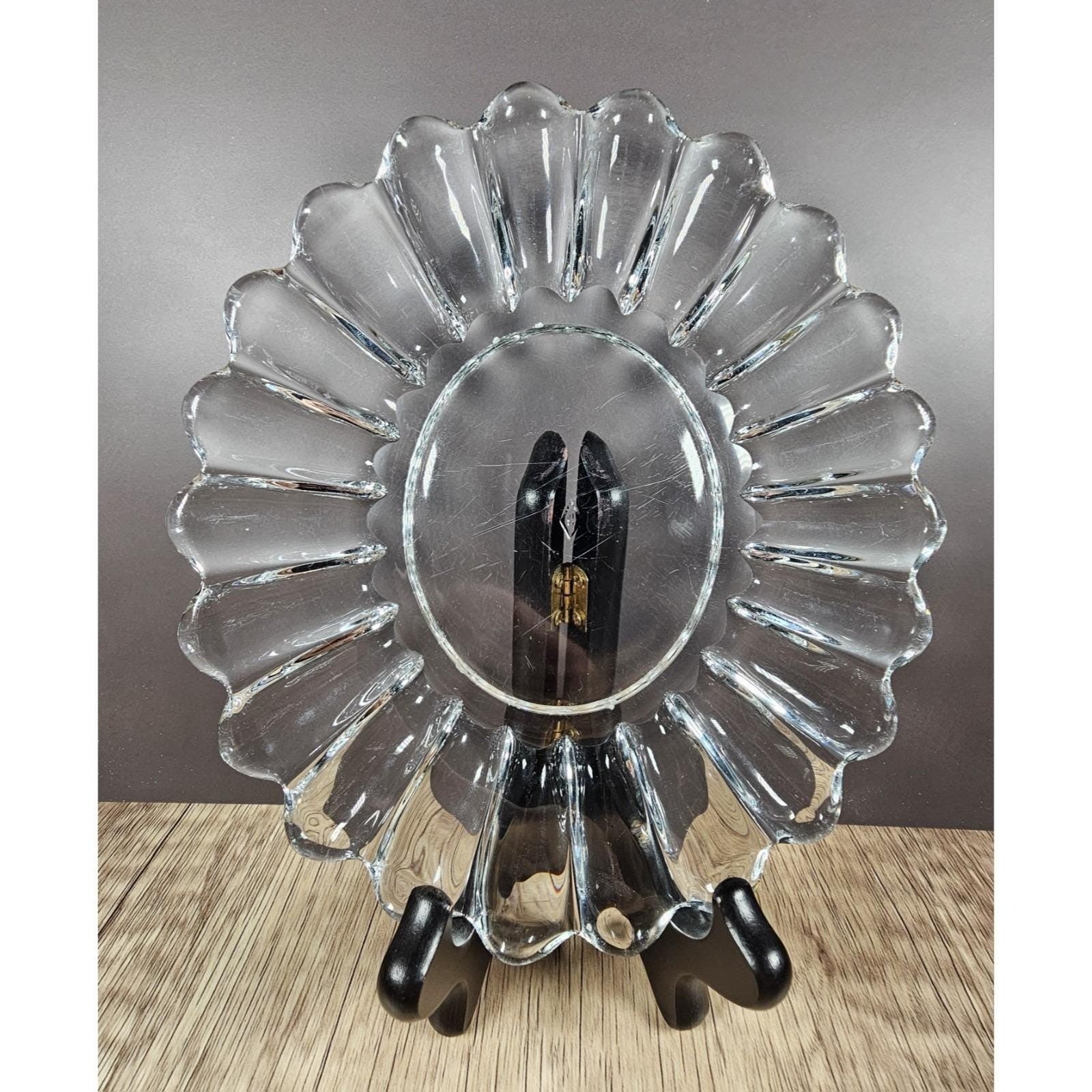 Vintage Clear Pressed Glass Oval Serving Platter Fluted Glass Dish
