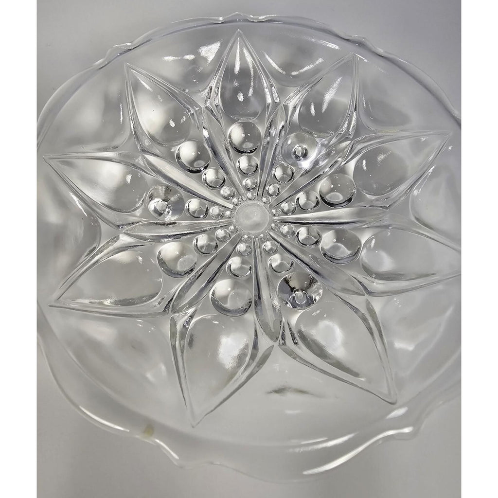 Anchor Hocking Footed Bowl Set Teardrop Dot 1960s Glass