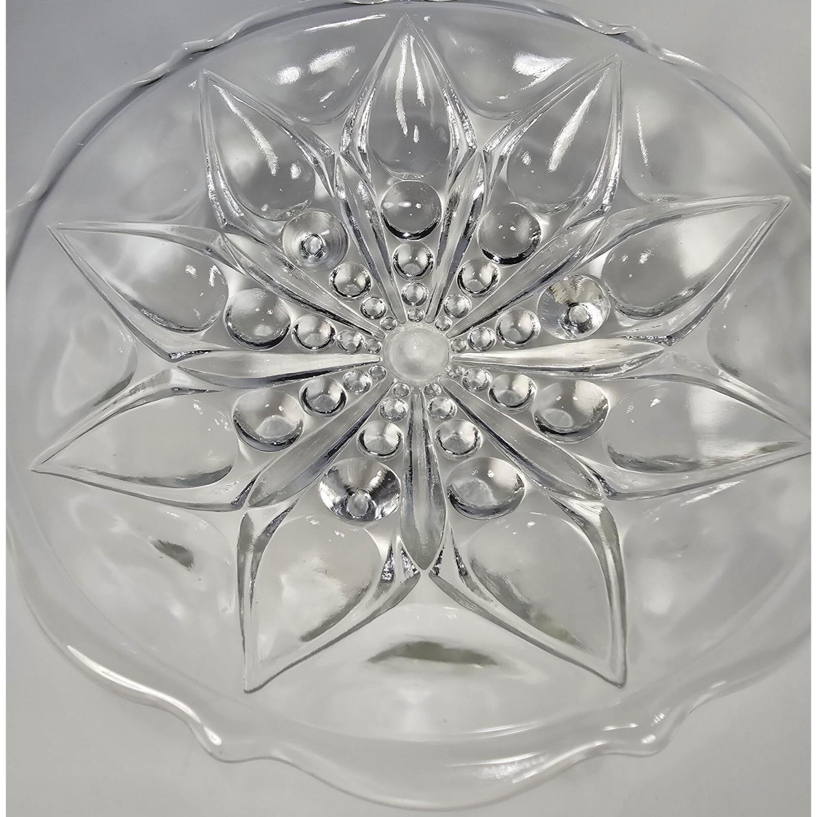 Anchor Hocking Footed Bowl Set Teardrop Dot 1960s Glass