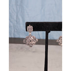 Vintage Silver Tone Geometric Drop Earrings Pierced Statement Dangles