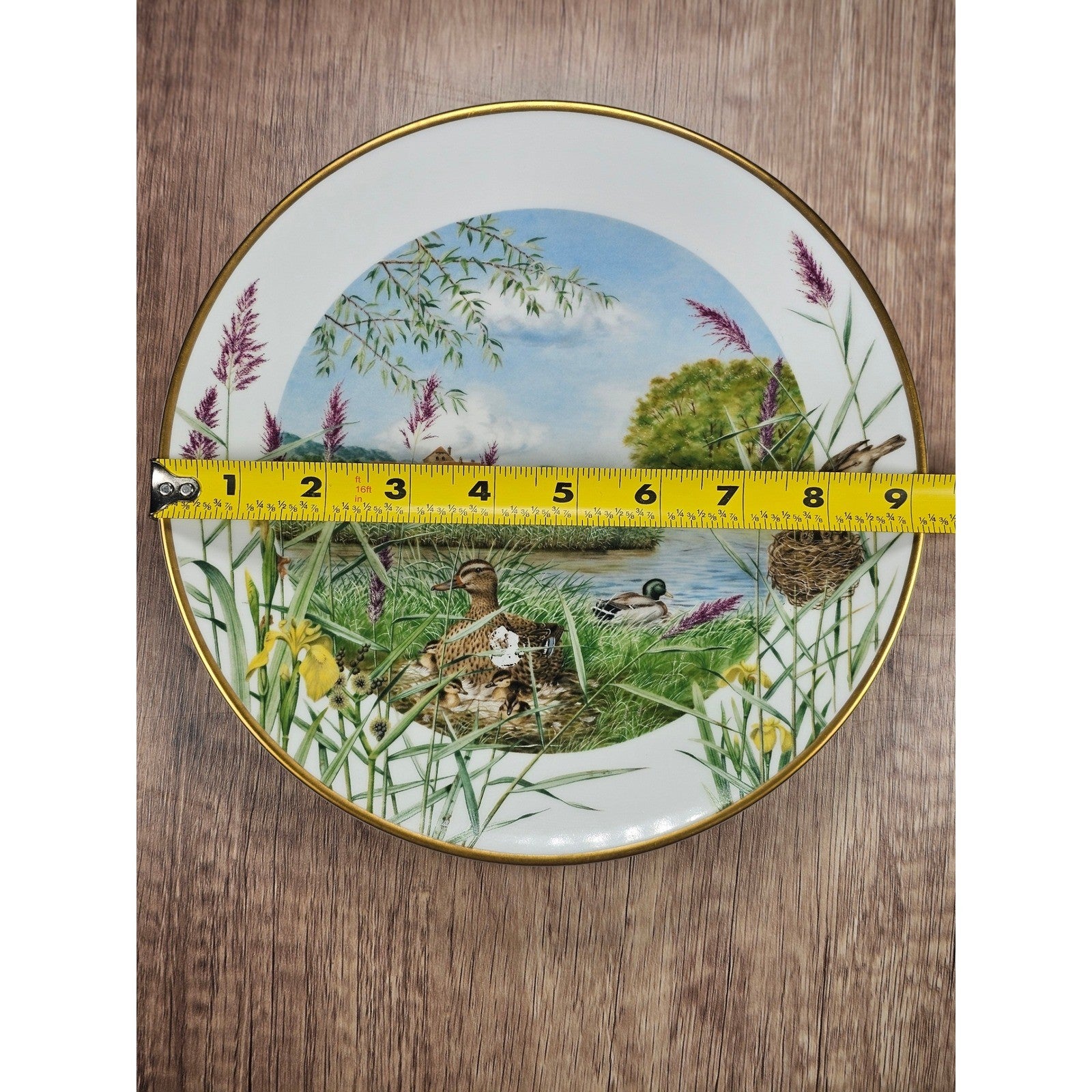 Vintage Franklin Porcelain July Beside the River Plate by Peter Barrett 9 Inch