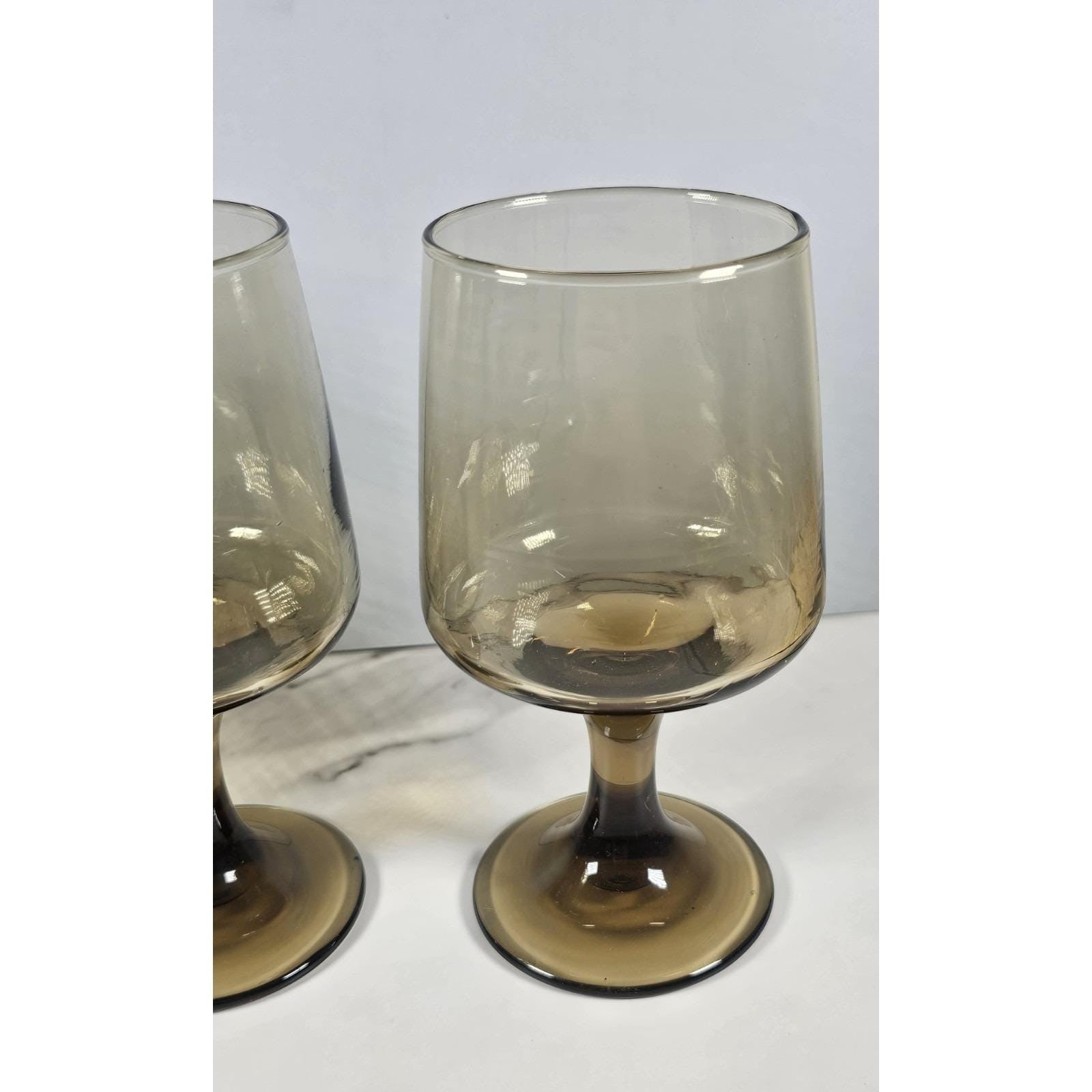 Libbey Tawny Accent Wine Glasses Set of 3 Smokey Amber