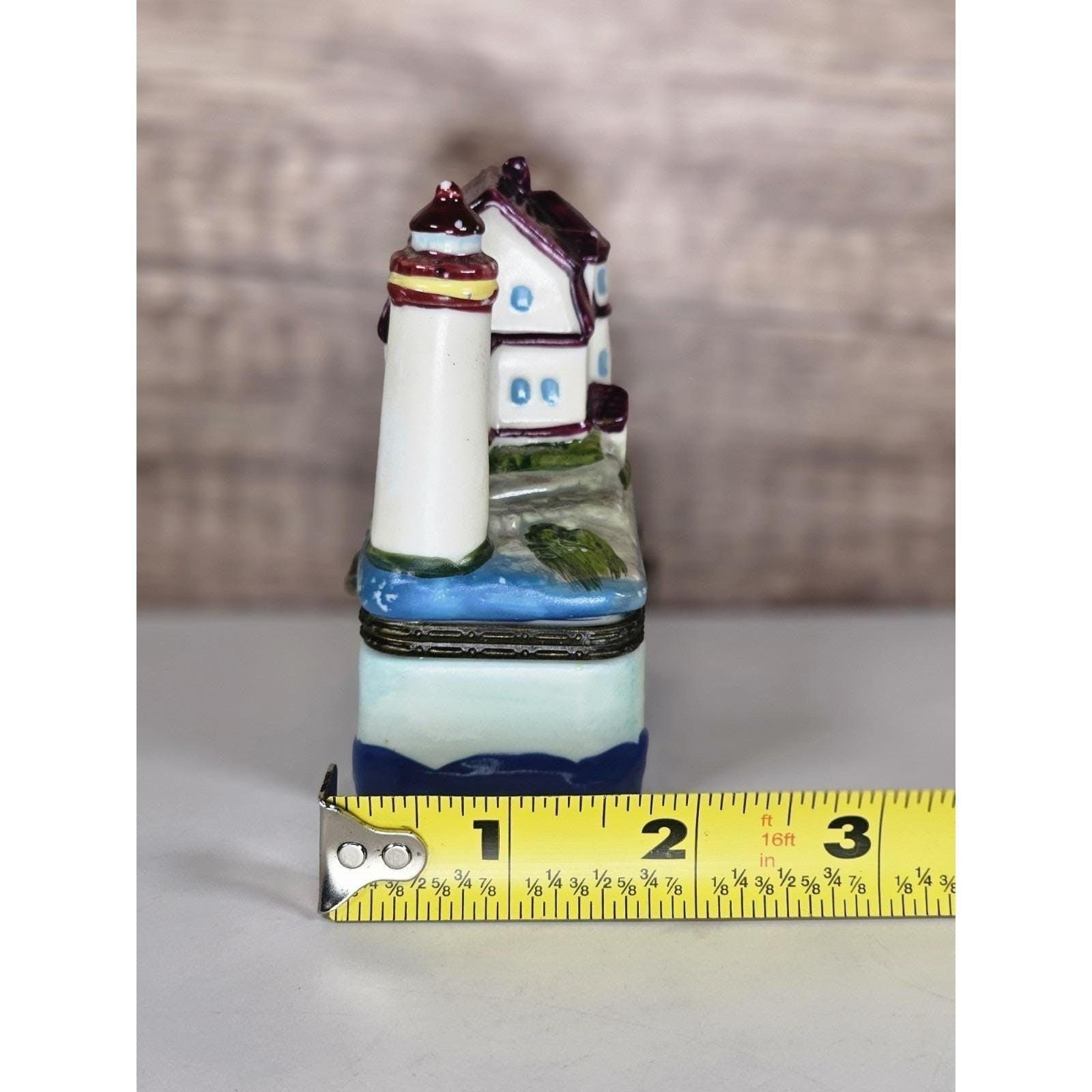 Vintage Marshall Point Lighthouse Trinket Box Ceramic Coastal Nautical Decor