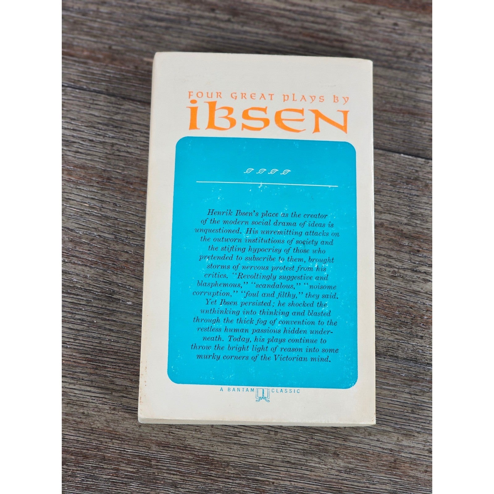 Vintage Ibsen Plays Book Bantam Classic 1959 Four Great Plays Paperback