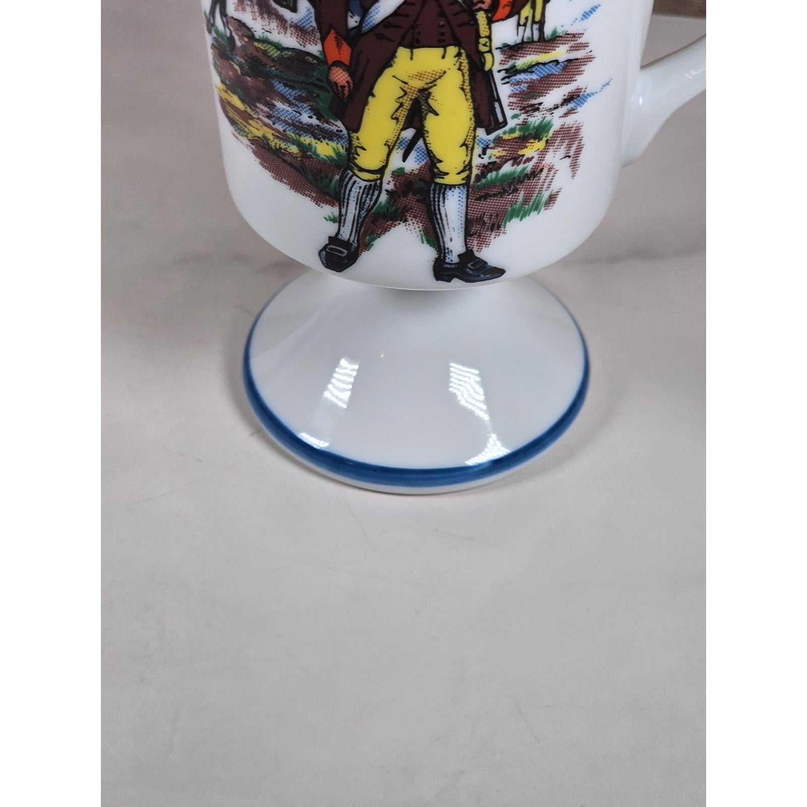 Vintage Fred Roberts Colonial Soldiers Mug Revolutionary War Footed Cup