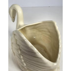 Vintage Porcelain Swan Figurine Small Vase 5.5 Inch