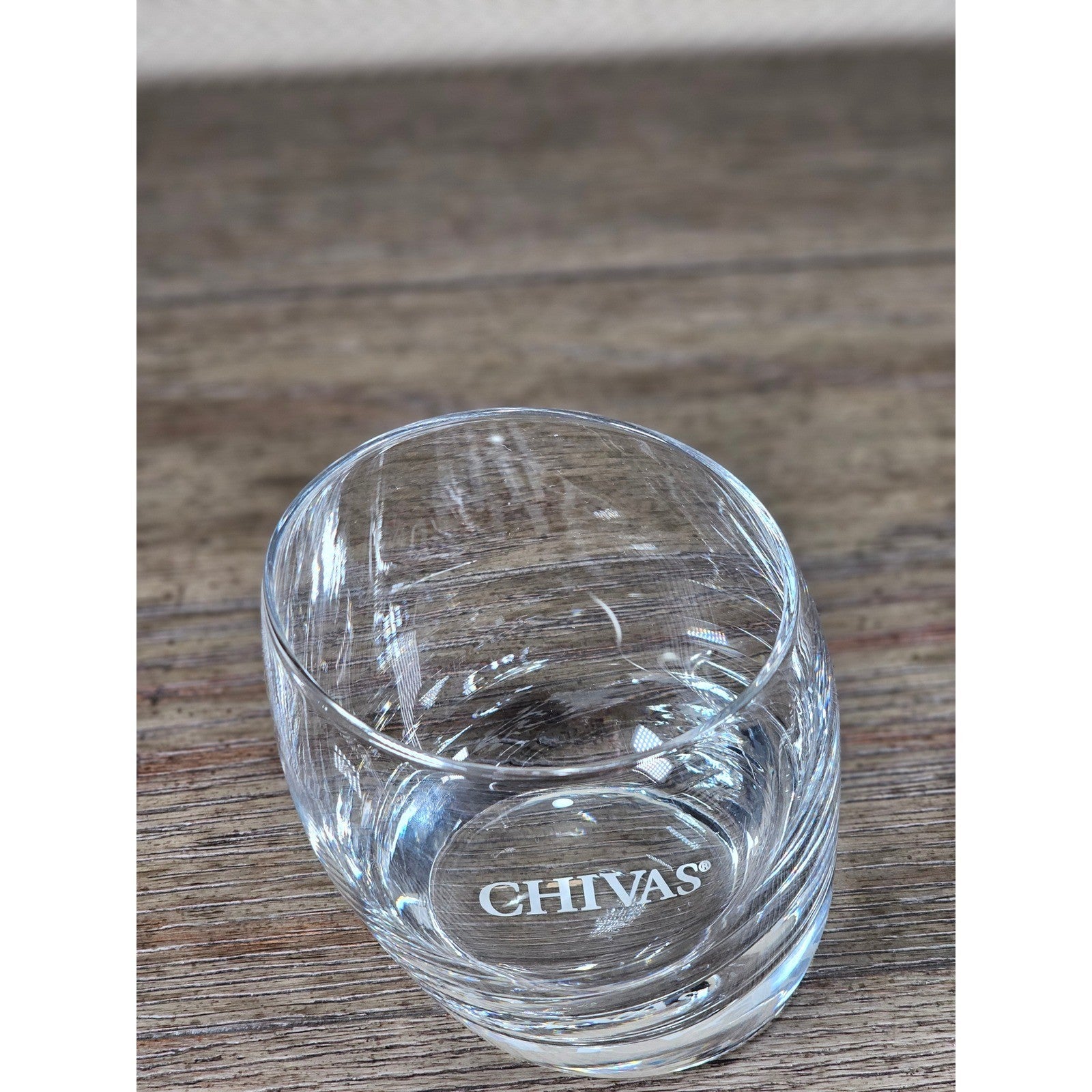 Set of 2 Chivas Etched Rocks Glasses 3.5 x 3 Inch Whisky Tumblers