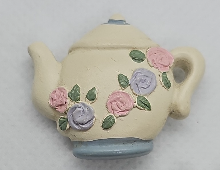 Magnet Paula's Cherished Sentiment Mini Plate and 2 Miniature Magnet Teapots