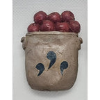 Vintage Resin Magnet Set Man Woman Heart Apple Sack Fridge Magnets
