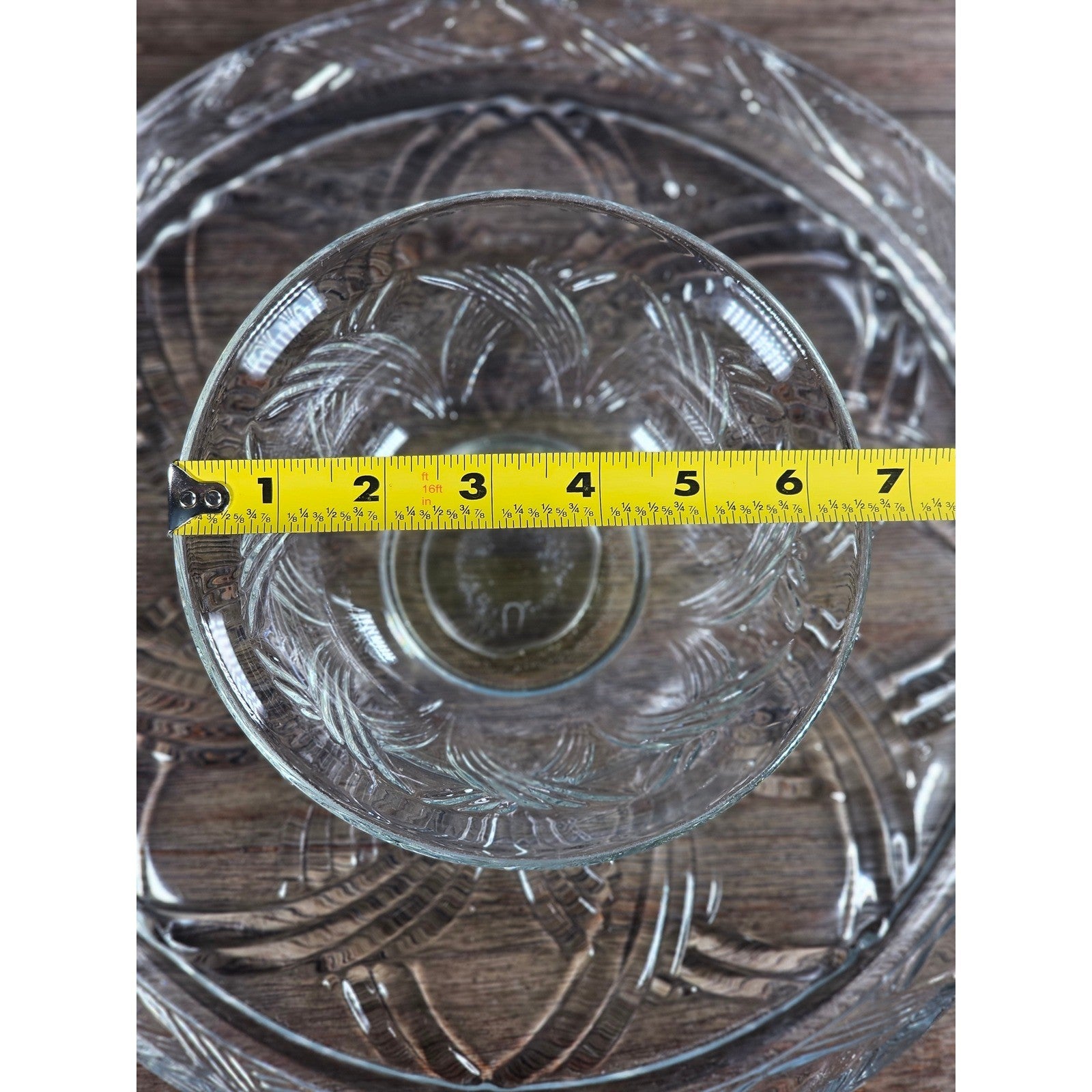 Vintage Pressed Glass Reversible Food Display Stand with Dip Bowl 11"