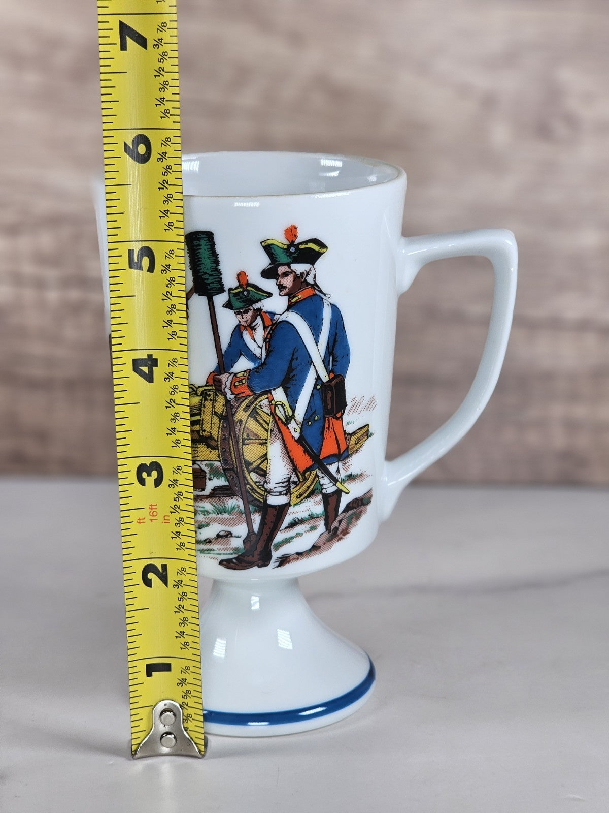 VTG Colonial Fred Roberts Co Footed Coffee Mug — American Revolutionary War