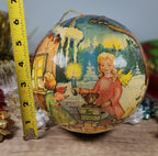 Vintage 1950s German Paper-Mâché Angel Tree Ball Candy Container Christmas