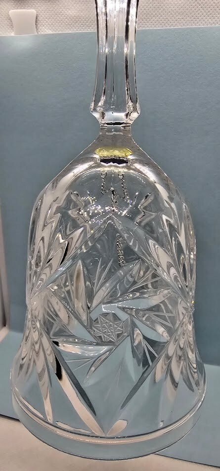 Vintage Crystal clear glass bell - Sun design