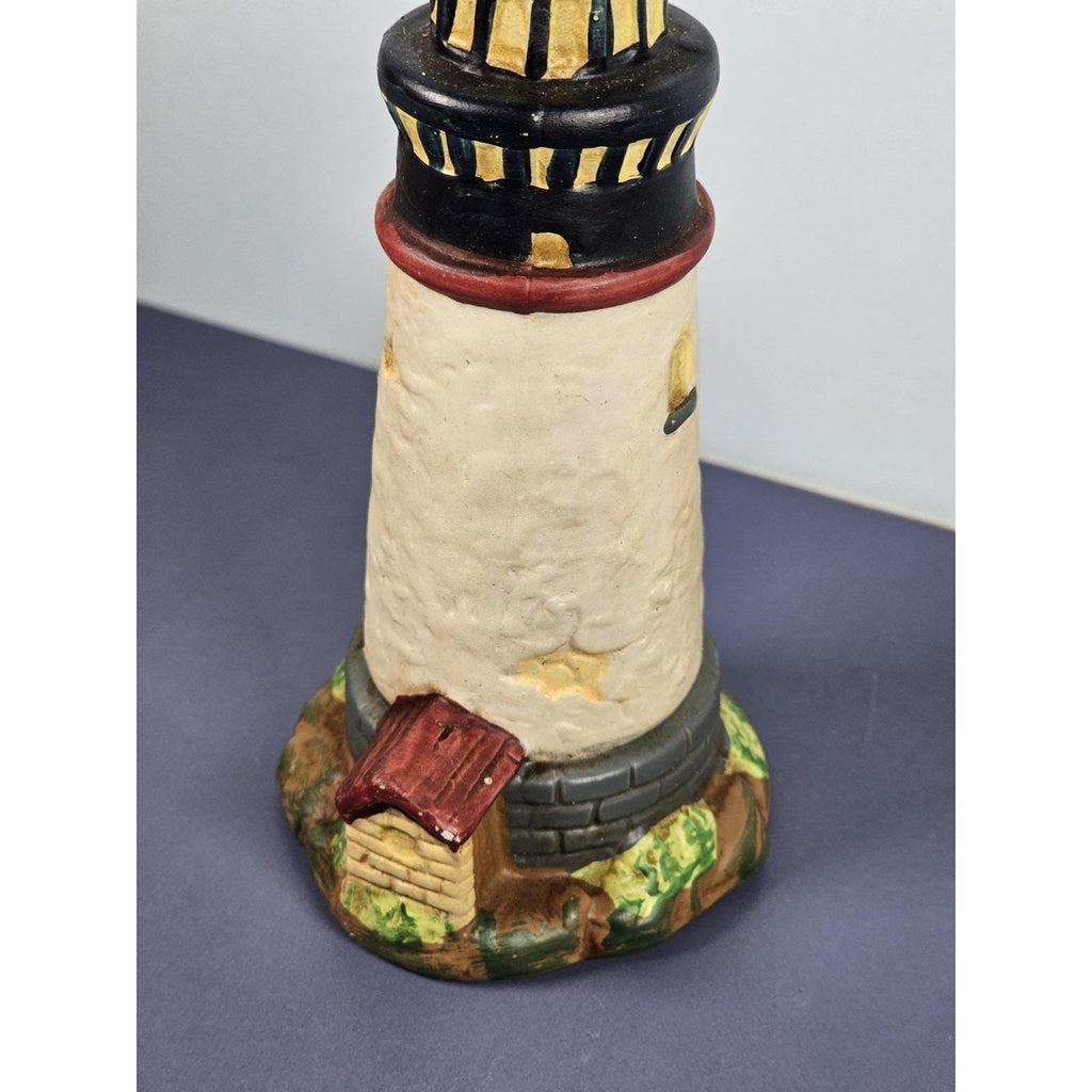 KS Collection Lighthouse Figurine Blue Brick Base Coastal Decor