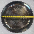 Vintage Wm Rogers Silver Plated Ornate Floral Serving Tray Plate