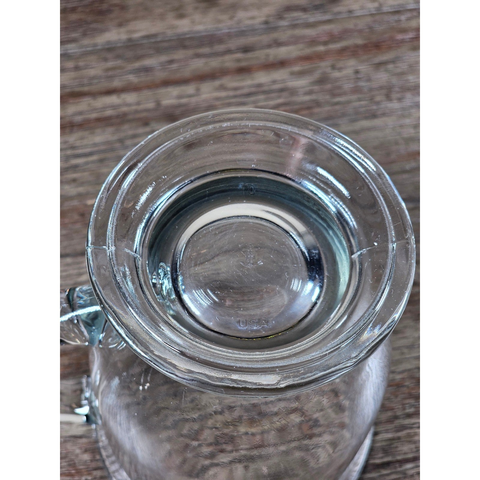Vintage Anchor Clear Glass Footed Mug USA Made Coffee Tea Cup