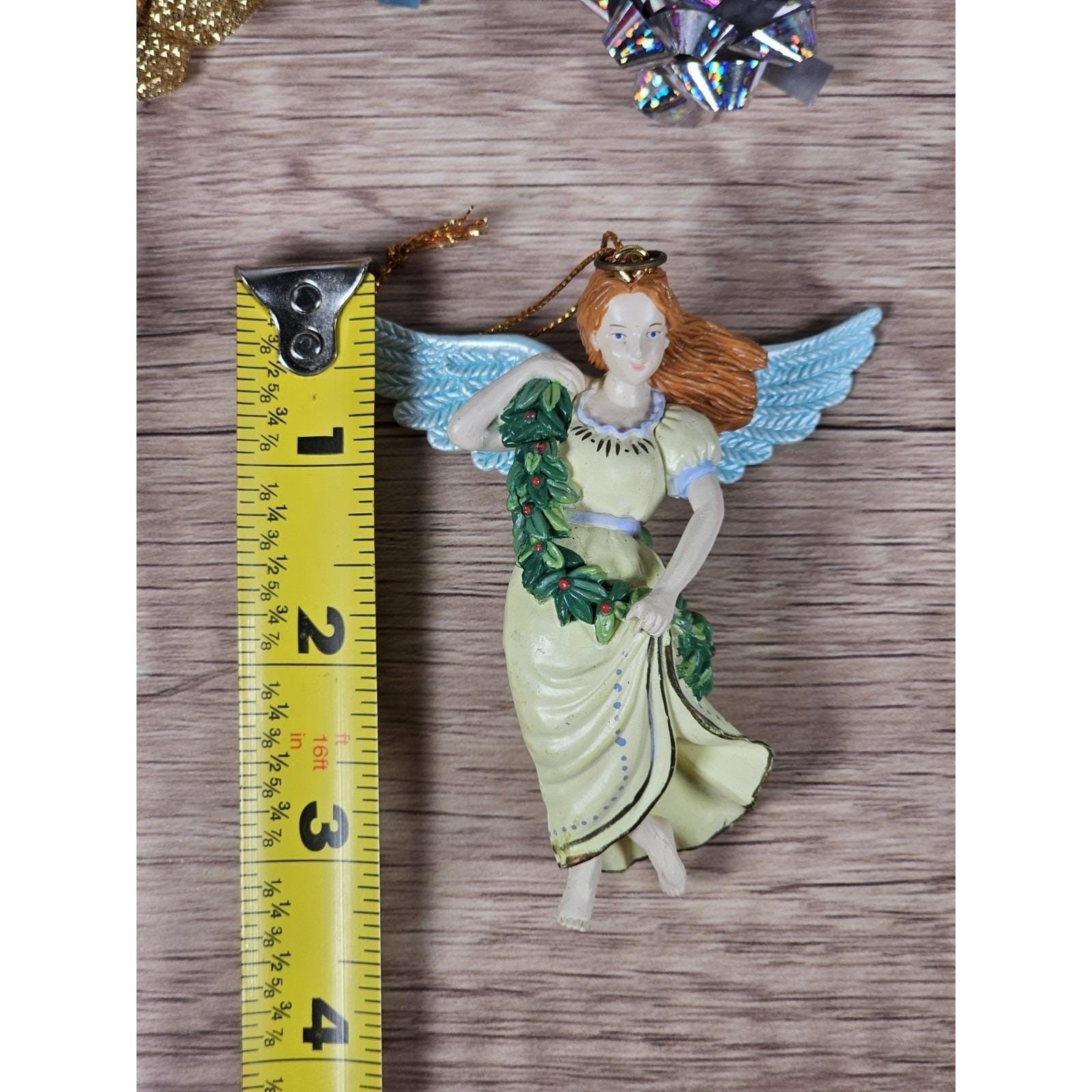 Vintage Angel Ornament Resin Christmas Tree Decor 1990s 3.5 Inch