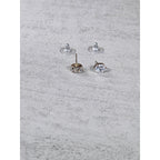 Vintage Oval Clear Rhinestone Stud Earrings Gold Tone