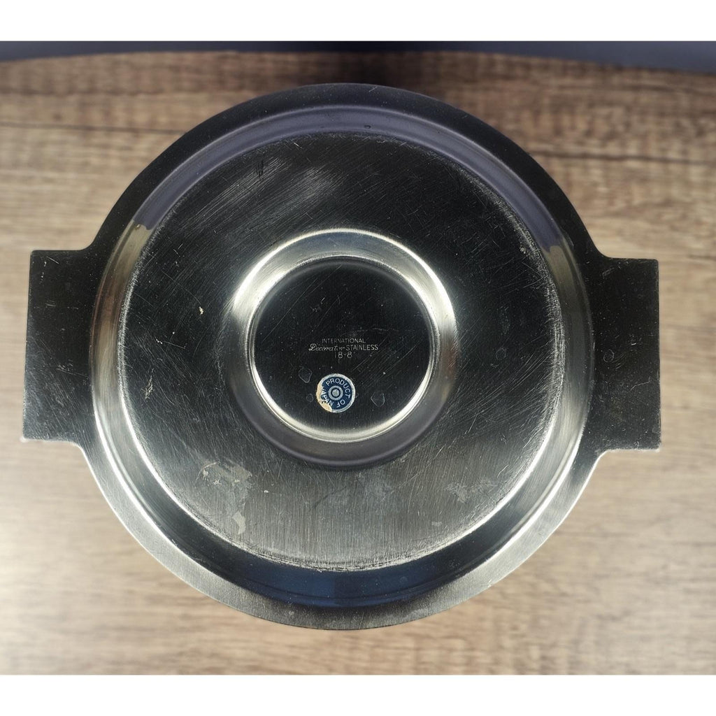 Vintage Stainless Steel Gravy Bowl With Attached Plate Server
