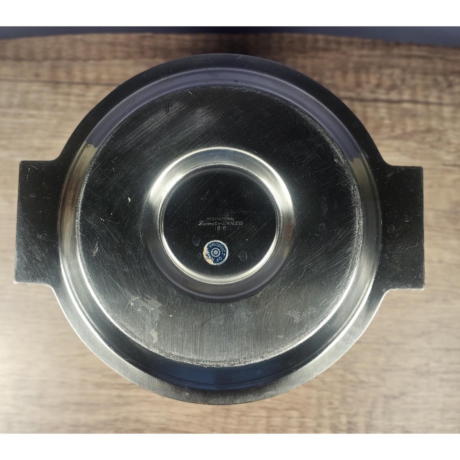 Vintage Stainless Steel Gravy Bowl With Attached Plate Server