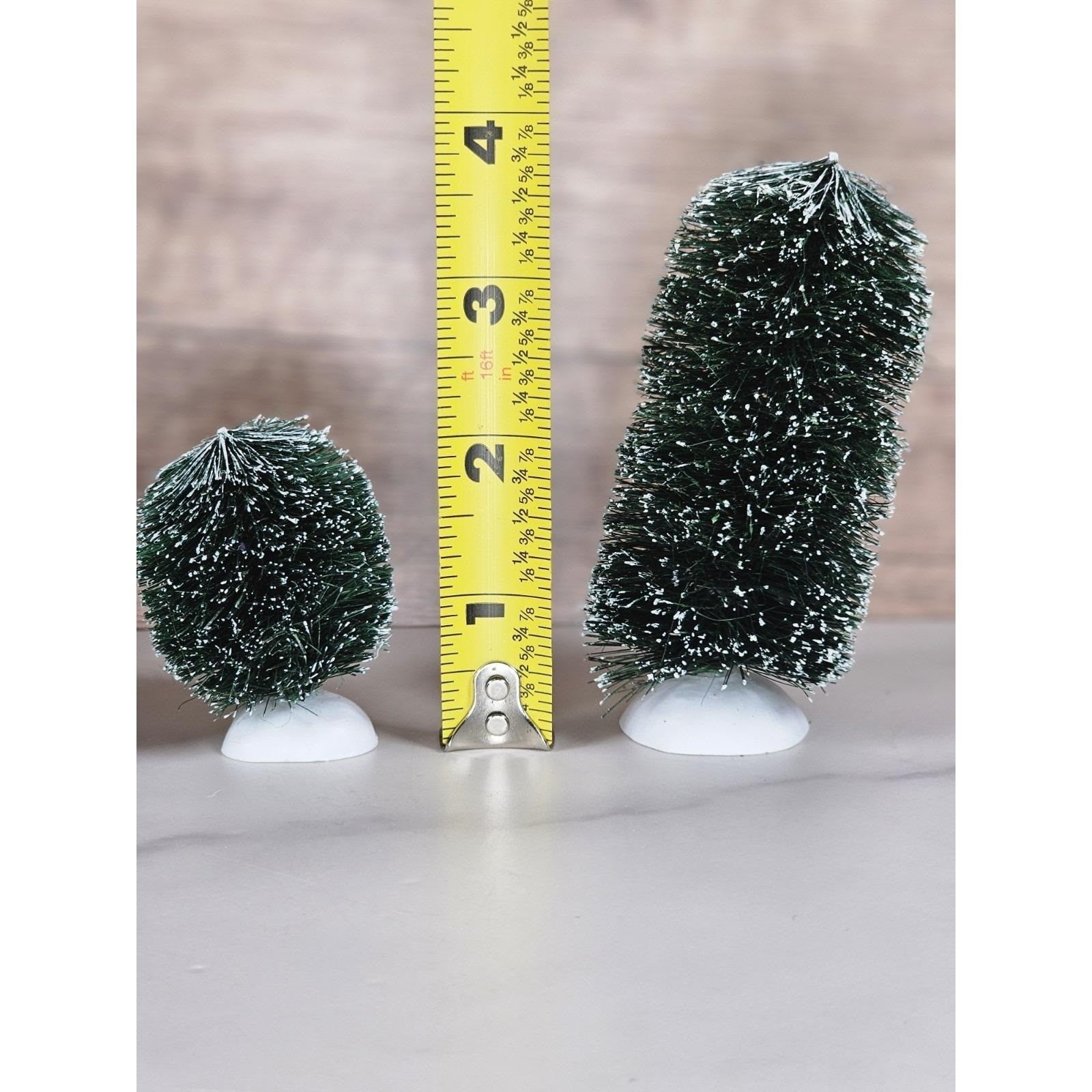 Vintage Dept 56 Frosted Bottle Brush Trees Set of 4 Holiday Decor