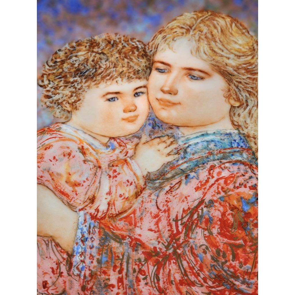 1985 Edna Hibel Mother and Child Plate "Erica & Jamie" Knowles 8.5"