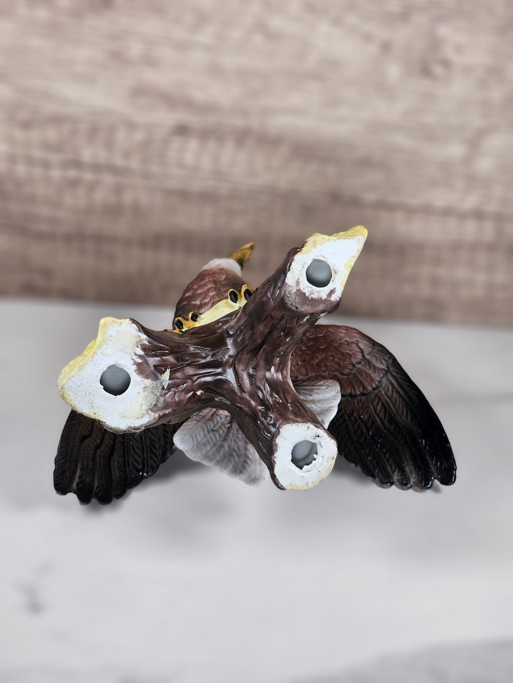 Vintage Bald Eagle Figurine – Majestic Resin Sculpture – 6¼” Tall