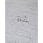 Vintage Rhinestone F Stud Earrings Silver Tone Initial Letter Posts