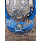 Vintage Dietz Air Pilot Lantern Blue Kerosene Oil Lamp 13.5" Tall