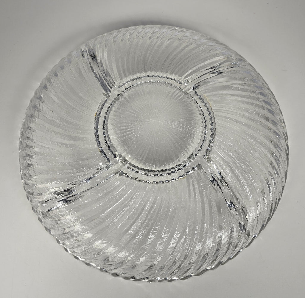 Crystal Clear Studios 11 1/4" Ashford Platter – Swirl Pattern Clear Glass