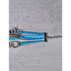 Blue Crown Love Child Bracelet Handcuff Charm Multi Strand