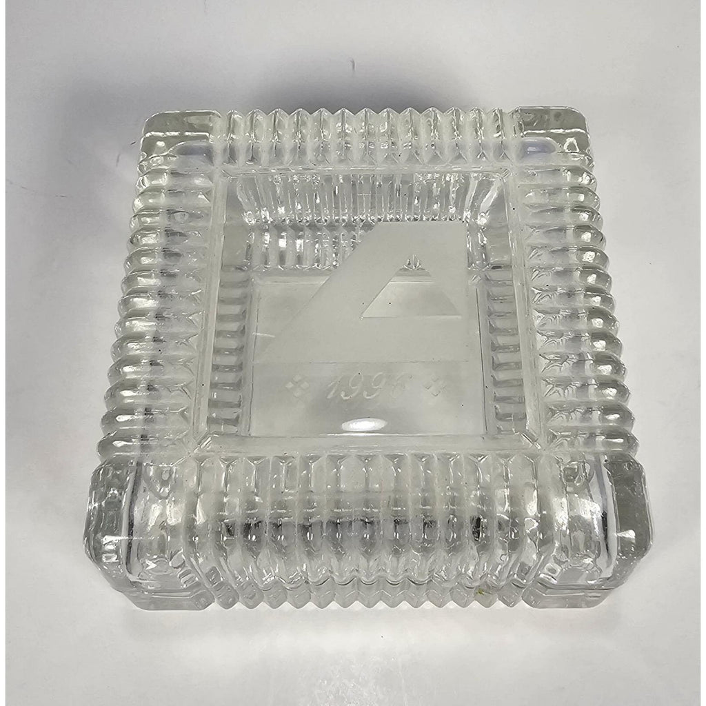 Vintage Crystal Trinket Box 1996 Small Square Jewelry Keepsake Box