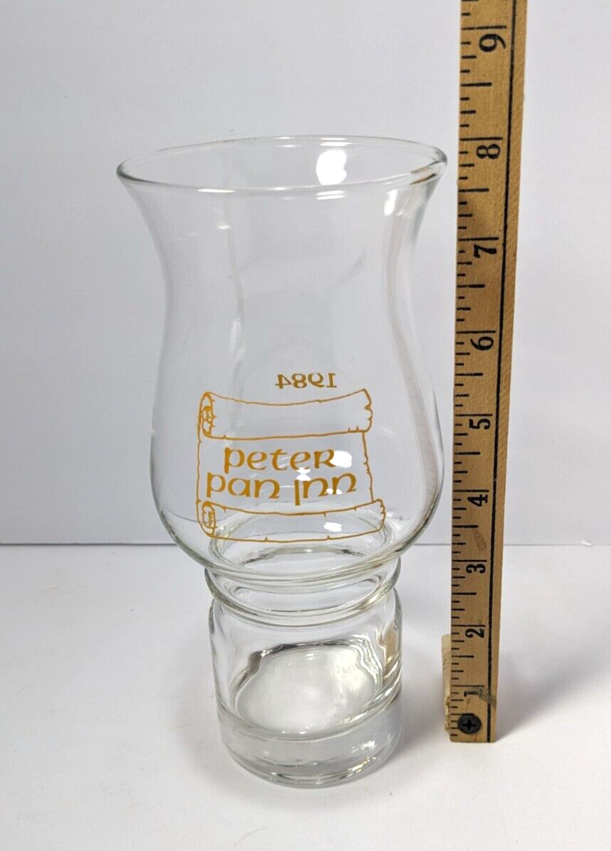 Peter Pan Inn 1984 Commemorative Hurricane Glass Vintage Collectible