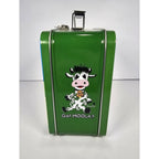 Vintage Moola the Cow Metal Lunch Box Green Blue
