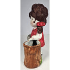 Gentle Treasures Girl Cat Figurine Ceramic Vintage 7x5