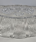 Vintage Clear Glass Paneled Sunflower-Pattern Oblong Bowl 9″