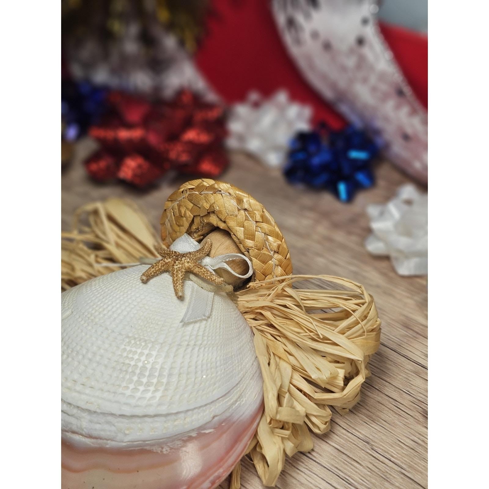 Sea Shell Angel Ornament Coastal Beach Decor Starfish Accent