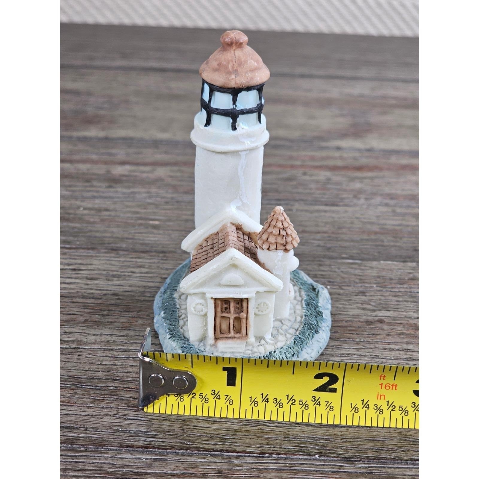 Miniature Lighthouse Resin Figurine Coastal Nautical Decor 3.5"