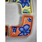 Vintage Avon Floral Ceramic Dishes Set of 4 Hand Painted Serveware
